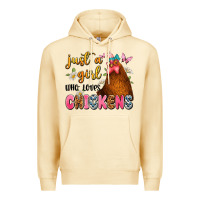 Pina Colada just a girl who loves chickens Premium Hoodie - JahusDesignShop