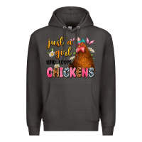 Smoke just a girl who loves chickens Premium Hoodie - JahusDesignShop