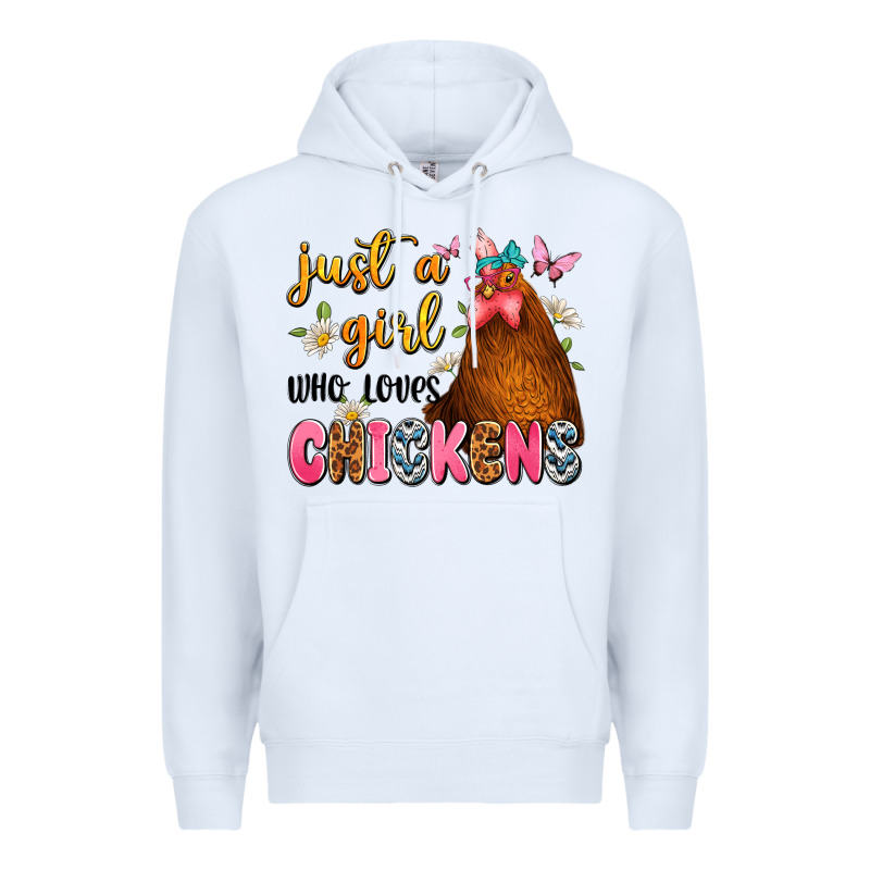 Just A Girl Who Loves Chickens Premium Hoodie by JahusDesignShop | Teevron