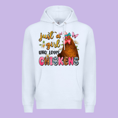 Just A Girl Who Loves Chickens Premium Hoodie Designed By Jahusdesignshop