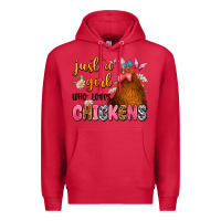 Cardinal just a girl who loves chickens Premium Hoodie - JahusDesignShop