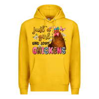 Lemon just a girl who loves chickens Premium Hoodie - JahusDesignShop