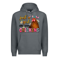 Rock just a girl who loves chickens Premium Hoodie - JahusDesignShop