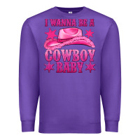 Purple i wanna be a cowboy baby Premium Sweatshirt - texasbilliewilder