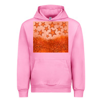 Fuchsia Pink orange glitter star Urban Hoodie - JahusDesignShop