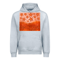 Heather Grey orange glitter star Urban Hoodie - JahusDesignShop