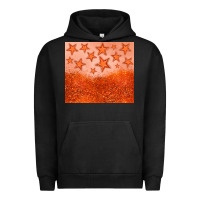 Orange Glitter Star Urban Hoodie | Teevron