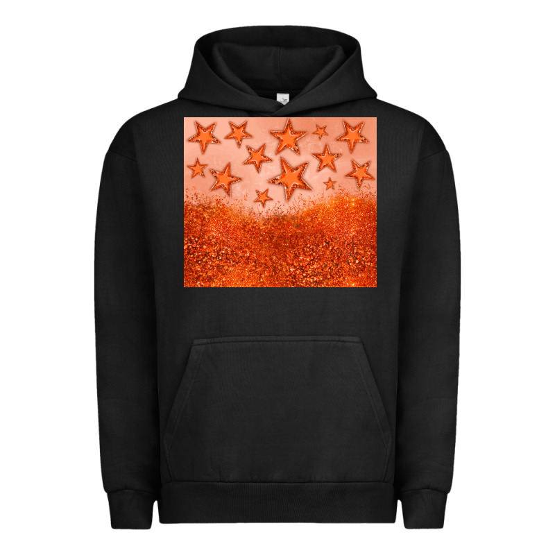 Orange Glitter Star Urban Hoodie by JahusDesignShop | Teevron