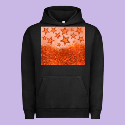 Orange Glitter Star Urban Hoodie Designed By Jahusdesignshop