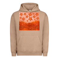 Pigment Burro orange glitter star Urban Hoodie - JahusDesignShop