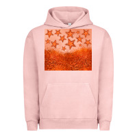 Pigment Salmon orange glitter star Urban Hoodie - JahusDesignShop