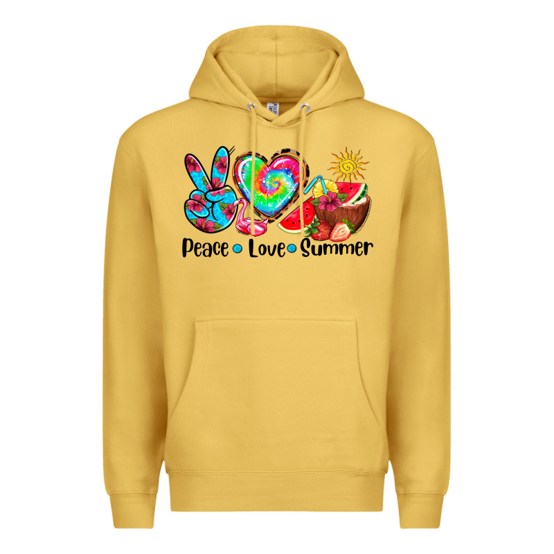 Peace Love  Summer Premium Hoodie by AdoDesignShop | Teevron