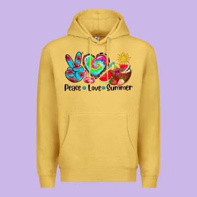 Peace Love  Summer Premium Hoodie Designed By Adodesignshop