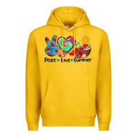 Lemon peace love  summer Premium Hoodie - AdoDesignShop