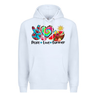 White peace love  summer Premium Hoodie - AdoDesignShop