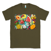 Army Green summer fruits background Classic Tee - BarkalooDesign