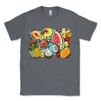 Charcoal Heather summer fruits background Classic Tee - BarkalooDesign