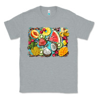Heather Grey summer fruits background Classic Tee - BarkalooDesign