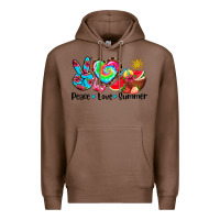 Chestnut peace love  summer Premium Hoodie - AdoDesignShop