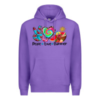 Purple peace love  summer Premium Hoodie - AdoDesignShop