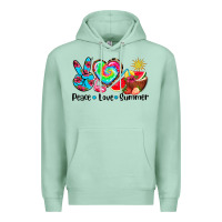 Seafoam peace love  summer Premium Hoodie - AdoDesignShop