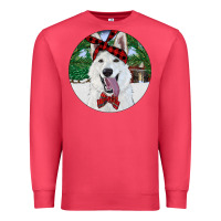 Cardinal Christmas White Shepherd With Cowhide Premium Sweatshirt - RanaPortraitStore