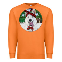 Carrot Christmas White Shepherd With Cowhide Premium Sweatshirt - RanaPortraitStore
