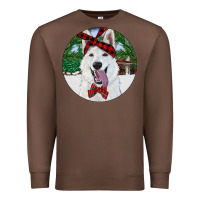 Chestnut Christmas White Shepherd With Cowhide Premium Sweatshirt - RanaPortraitStore