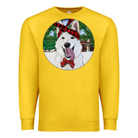 Lemon Christmas White Shepherd With Cowhide Premium Sweatshirt - RanaPortraitStore