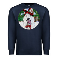 Christmas White Shepherd With Cowhide Premium Sweatshirt | Teevron