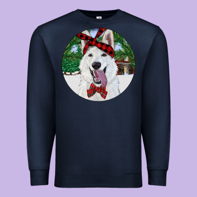 Premium Sweatshirt Christmas White Shepherd With Cowhide