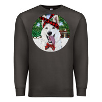 Smoke Christmas White Shepherd With Cowhide Premium Sweatshirt - RanaPortraitStore