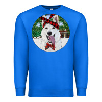True Royal Christmas White Shepherd With Cowhide Premium Sweatshirt - RanaPortraitStore