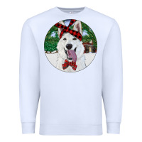 White Christmas White Shepherd With Cowhide Premium Sweatshirt - RanaPortraitStore
