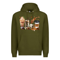 Army Green black every month melanin coffee cups Premium Hoodie - JahusDesignShop