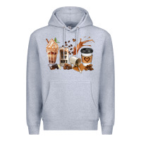 Heather Grey black every month melanin coffee cups Premium Hoodie - JahusDesignShop