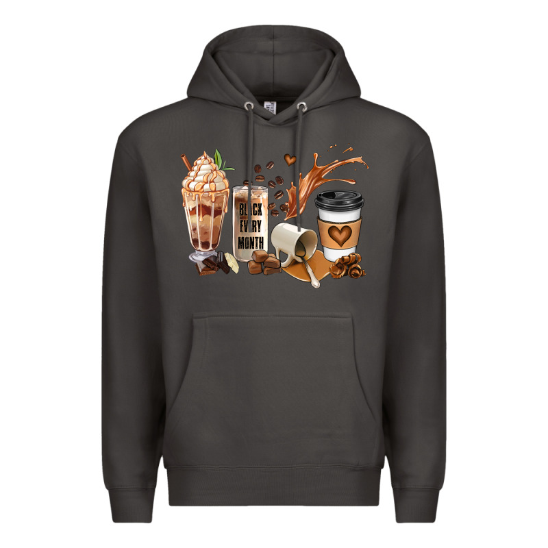 Black Every Month Melanin Coffee Cups Premium Hoodie by JahusDesignShop | Teevron