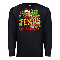 Black merry texas christmas Premium Sweatshirt - Zillion Design Studio