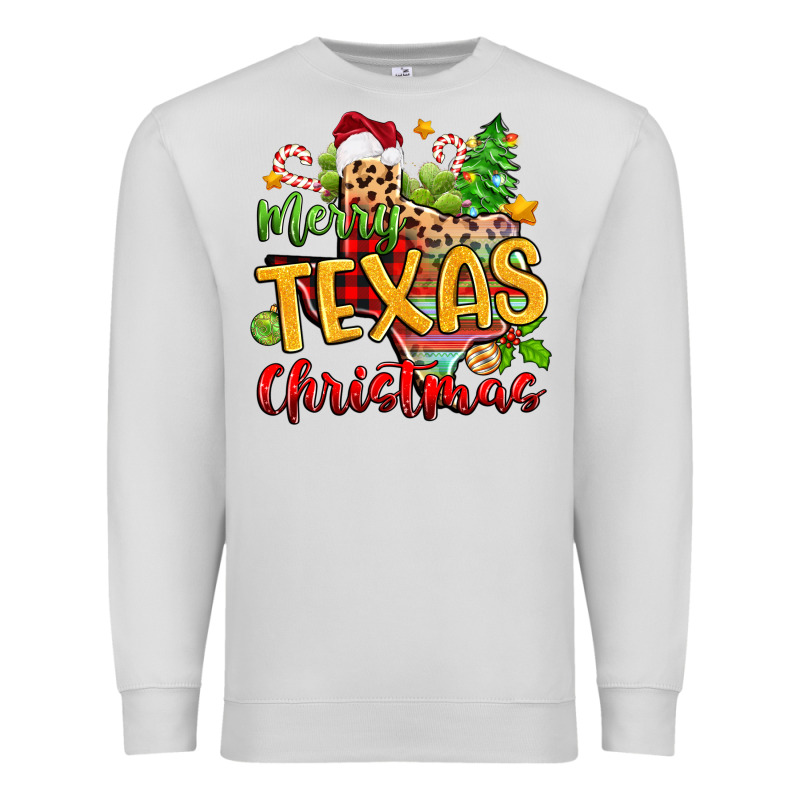 Merry Texas Christmas Premium Sweatshirt by Zillion Design Studio | Teevron