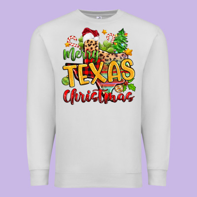 Merry Texas Christmas Premium Sweatshirt Designed By Zillion Design Studio