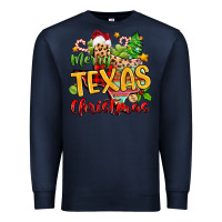 Navy merry texas christmas Premium Sweatshirt - Zillion Design Studio