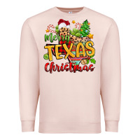 Pale Pink merry texas christmas Premium Sweatshirt - Zillion Design Studio