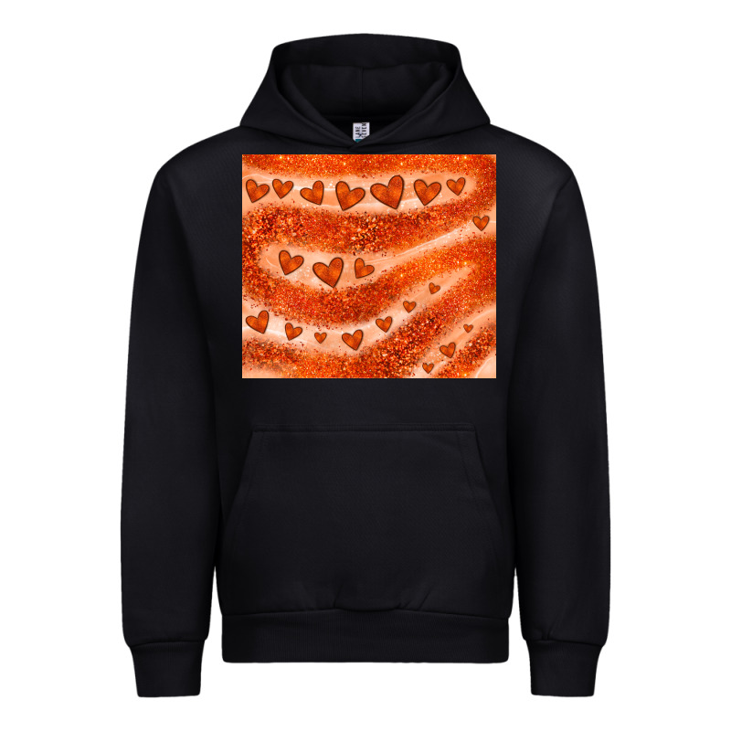 Orange Glitter Heart Urban Hoodie by JahusDesignShop | Teevron
