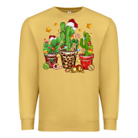 Antique Gold Christmas cactus Premium Sweatshirt - Zillion Design Studio