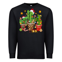 Black Christmas cactus Premium Sweatshirt - Zillion Design Studio