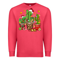 Cardinal Christmas cactus Premium Sweatshirt - Zillion Design Studio