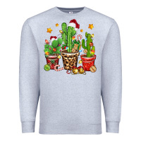 Heather Grey Christmas cactus Premium Sweatshirt - Zillion Design Studio