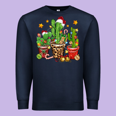 Christmas Cactus Premium Sweatshirt Designed By Zillion Design Studio