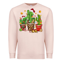Pale Pink Christmas cactus Premium Sweatshirt - Zillion Design Studio