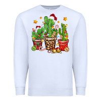 White Christmas cactus Premium Sweatshirt - Zillion Design Studio